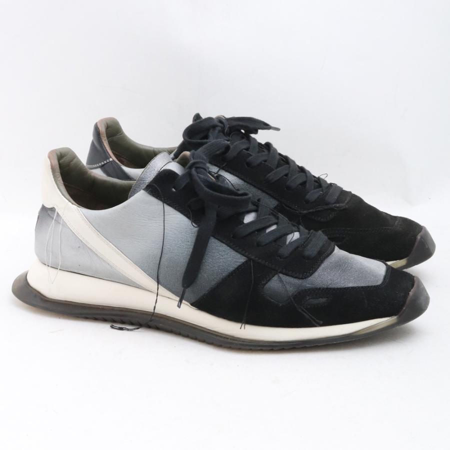 サイズ42 RICK OWENS NEW VINTAGE RUNNER LACE UP ブラック シルバー