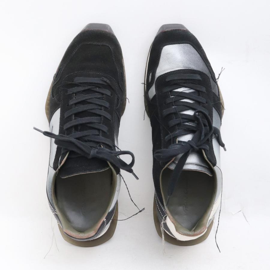 サイズ42 RICK OWENS NEW VINTAGE RUNNER LACE UP ブラック シルバー