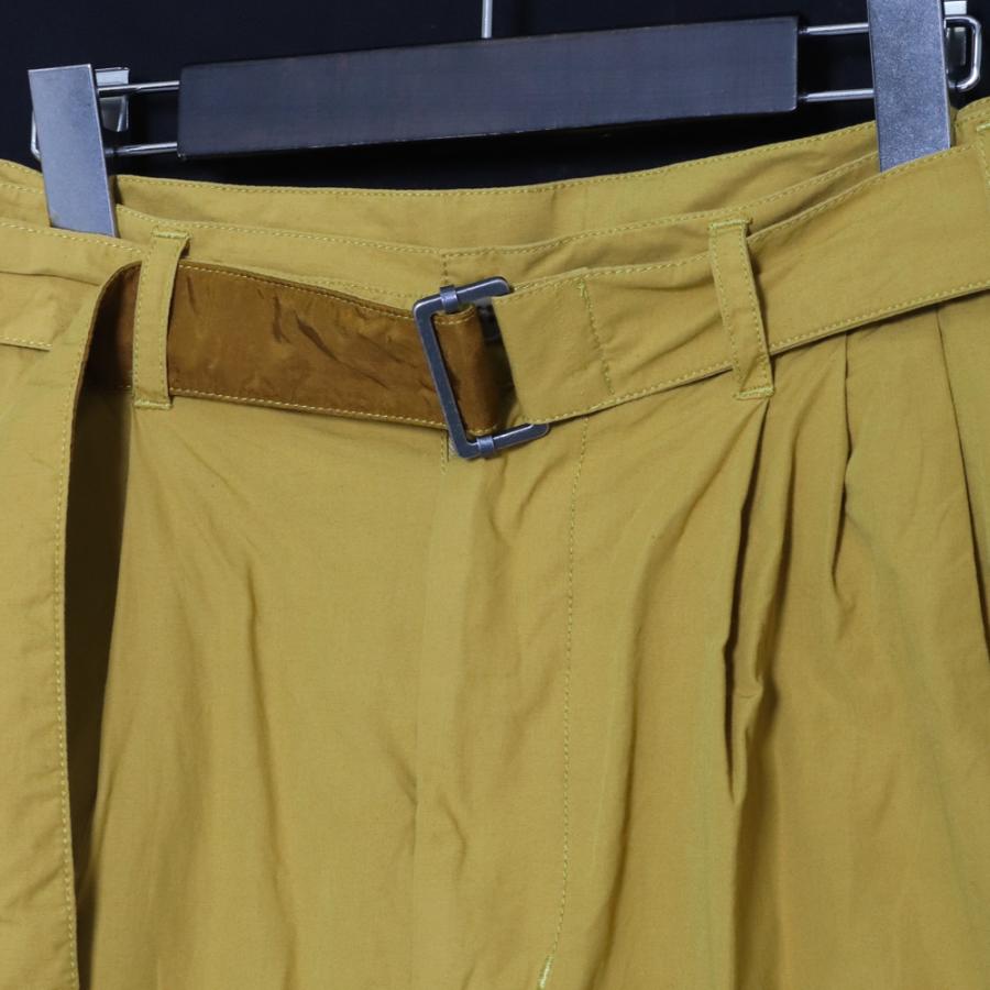 THE VIRIDI-ANNE 22SS GARMENT DYE COTTON LINEN SHORTS イエロー