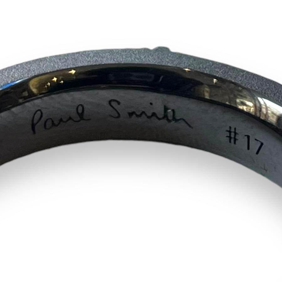 PAUL SMITH Carving Logo Ring サイズ 17号 ブラック 220922-200 ポールスミス リング