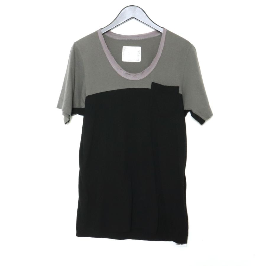 SACAI サテン切替Tシャツ ブラック × グレー サイズ2 13-00435M サカイ 