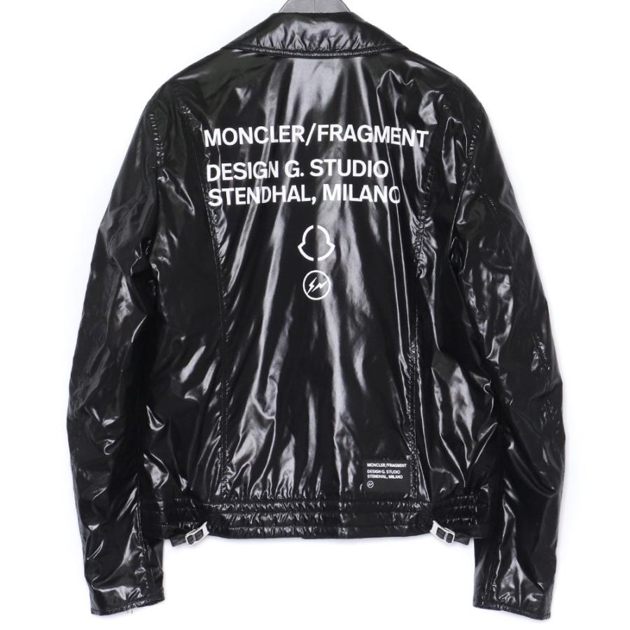 MONCLER GENUIS 7 FRAGMENT × LEWIS LEATHER SERG サイズ2 ブラック モンクレール フラグメント ルイスレザー ナイロンダブルライダースジャケット｜graiz｜02