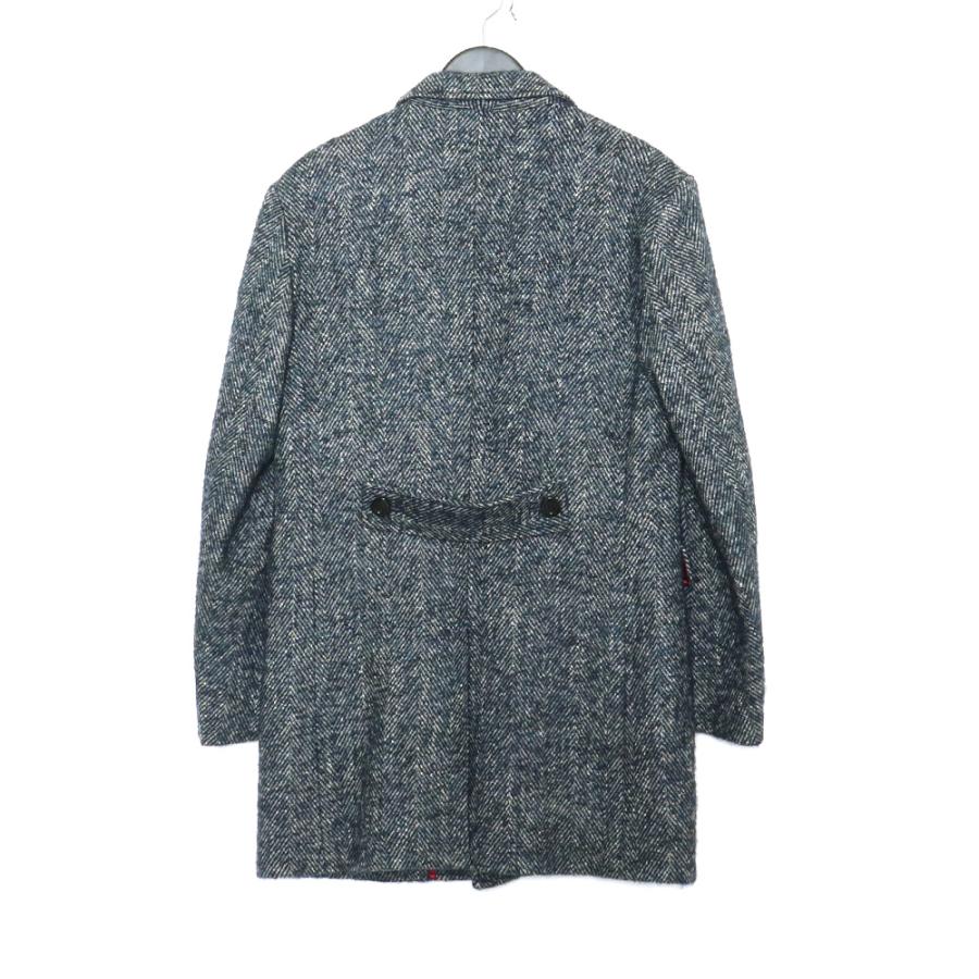 美品 ルイジビアンキマントヴァ チェスターコート ヘリンボーン グレー