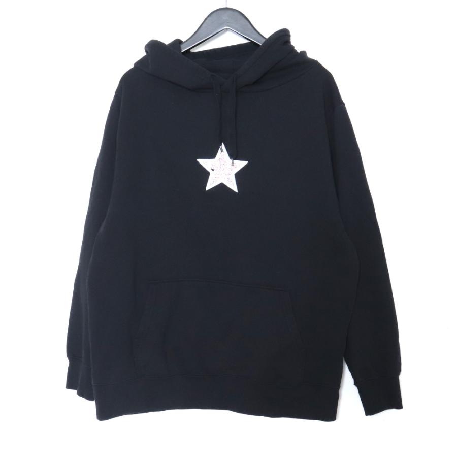 STAR LEAN ラインストーン スター プルオーバーパーカー ブラック 