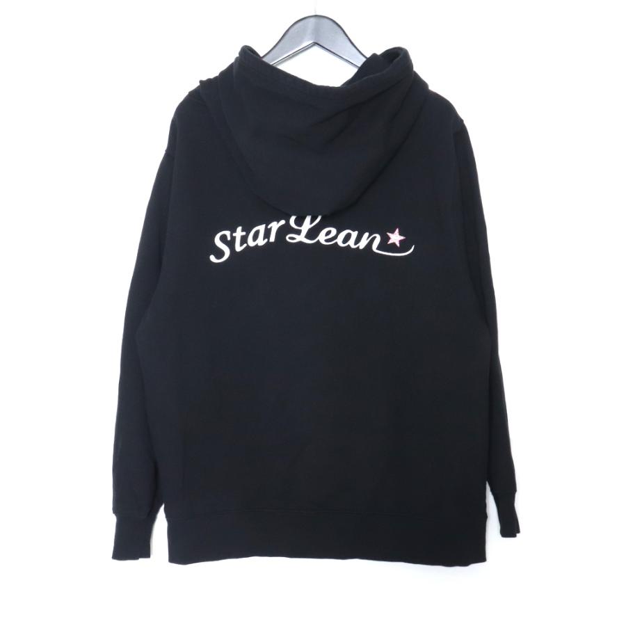 STAR LEAN ラインストーン スター プルオーバーパーカー ブラック 