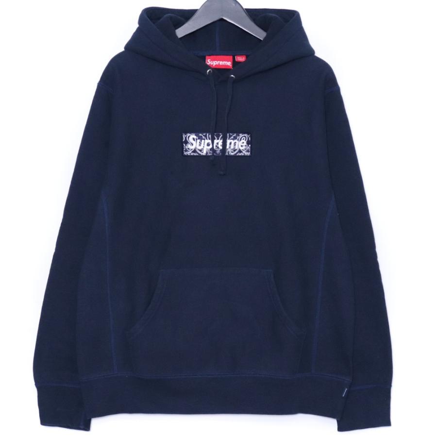 みゃーす Supreme ボックスロゴ パーカー ネイビー SUPREME Bandana Box Logo Hooded Sweatshirt Mサイズ ネイビー