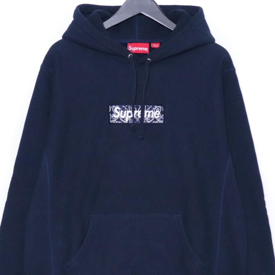 Supreme ストーン装飾 ネイビーパーカー SUPREME Bandana Box Logo Hooded Sweatshirt Mサイズ ネイビー