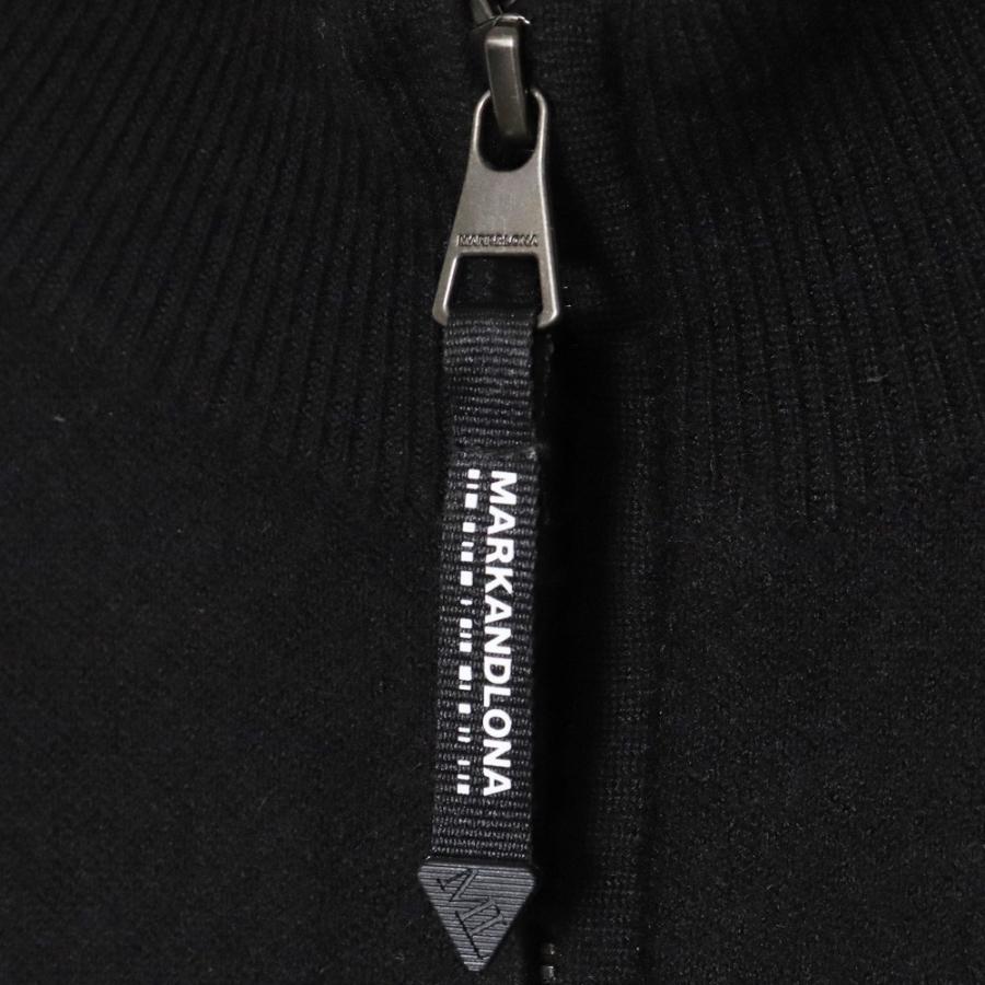 MARK&LONA カシミヤハーフジップニット サイズ50 ブラック MCM-3D-AB52