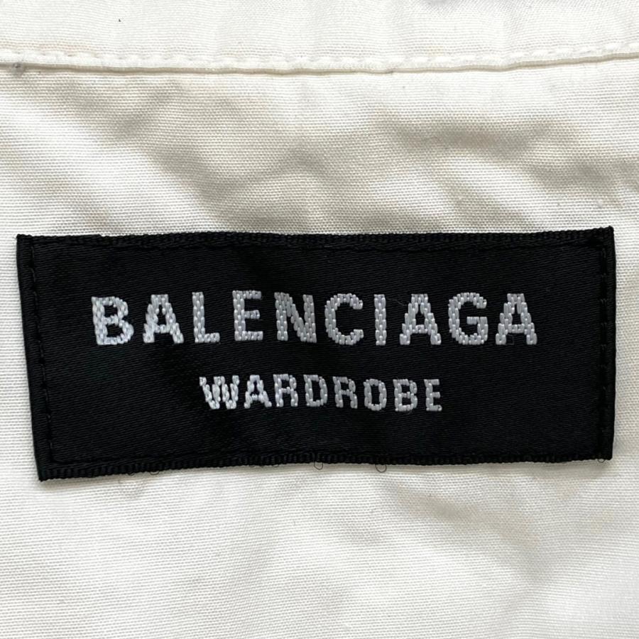 BALENCIAGA ボタンダウンオーバーサイズ長袖シャツ サイズ37 ホワイト 