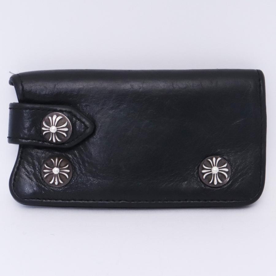 CHROME HEARTS／KEY CASE キーケース クロスボール レザー CHROME HEARTS レザーキーケース クロスボールボタン ブラック