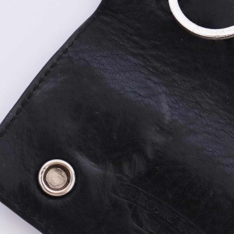 CHROME HEARTS／KEY CASE キーケース クロスボール レザー CHROME HEARTS レザーキーケース クロスボールボタン ブラック