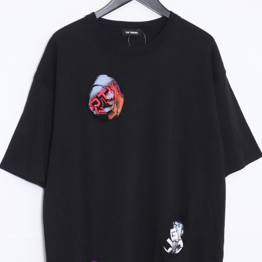RAF SIMONS ポケットホールズオーバーサイズTシャツ Sサイズ ブラック 