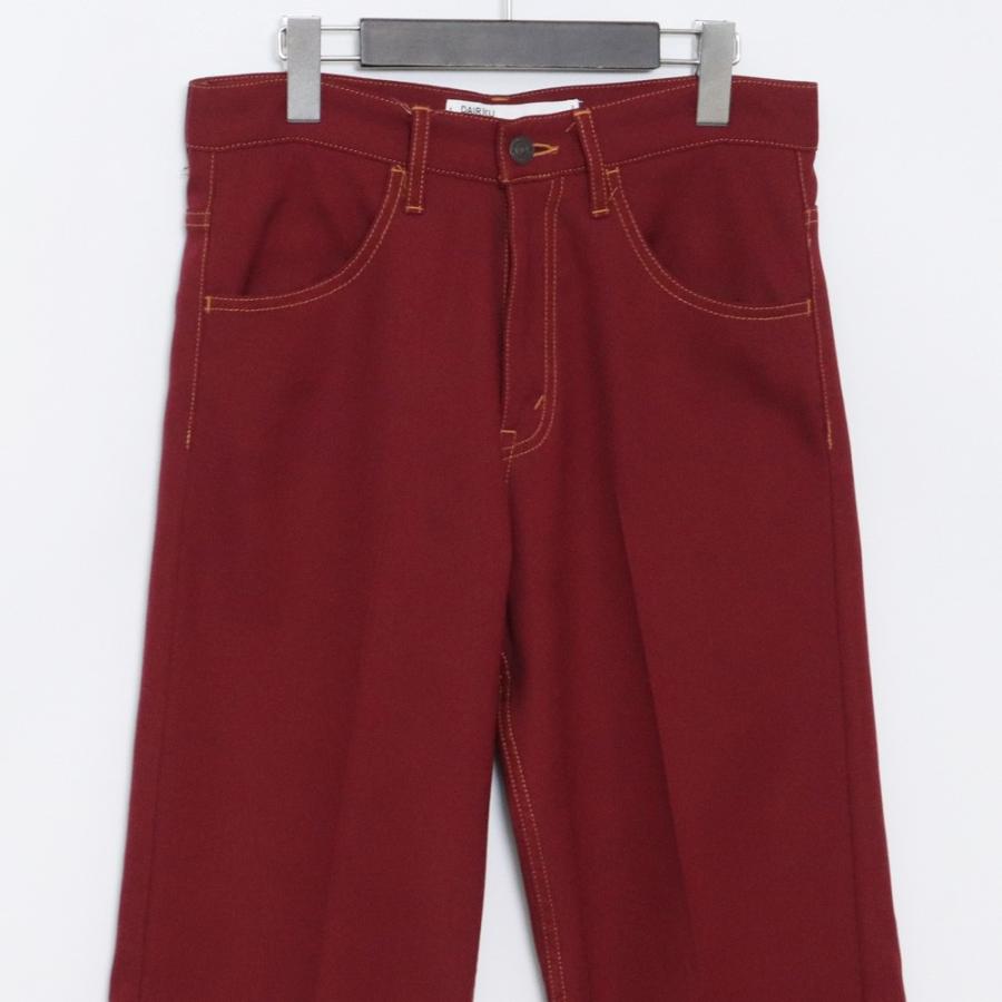 DAIRIKU Straight Flasher Pressed Pants サイズ27 ボルドー DAIRIKU Straight Flasher Pressed Pants サイズ27 ボルドー