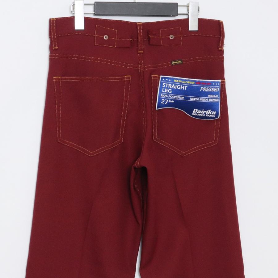 DAIRIKU Straight Flasher Pressed Pants サイズ27 ボルドー DAIRIKU Straight Flasher Pressed Pants サイズ27 ボルドー