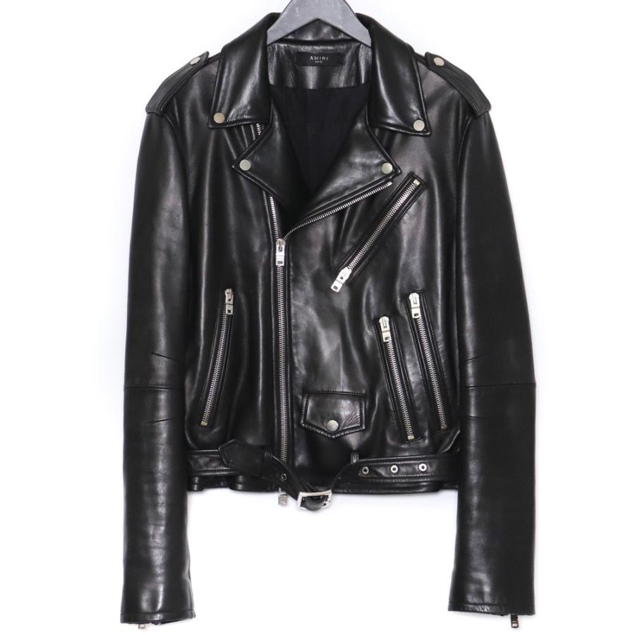 AMIRI レザーダブルライダースジャケット サイズ52 ブラック AMIRI レザーダブルライダースジャケット サイズ52 ブラック