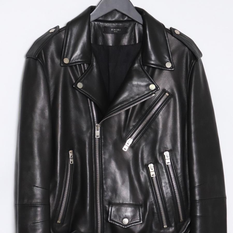 AMIRI レザーダブルライダースジャケット サイズ52 ブラック AMIRI レザーダブルライダースジャケット サイズ52 ブラック