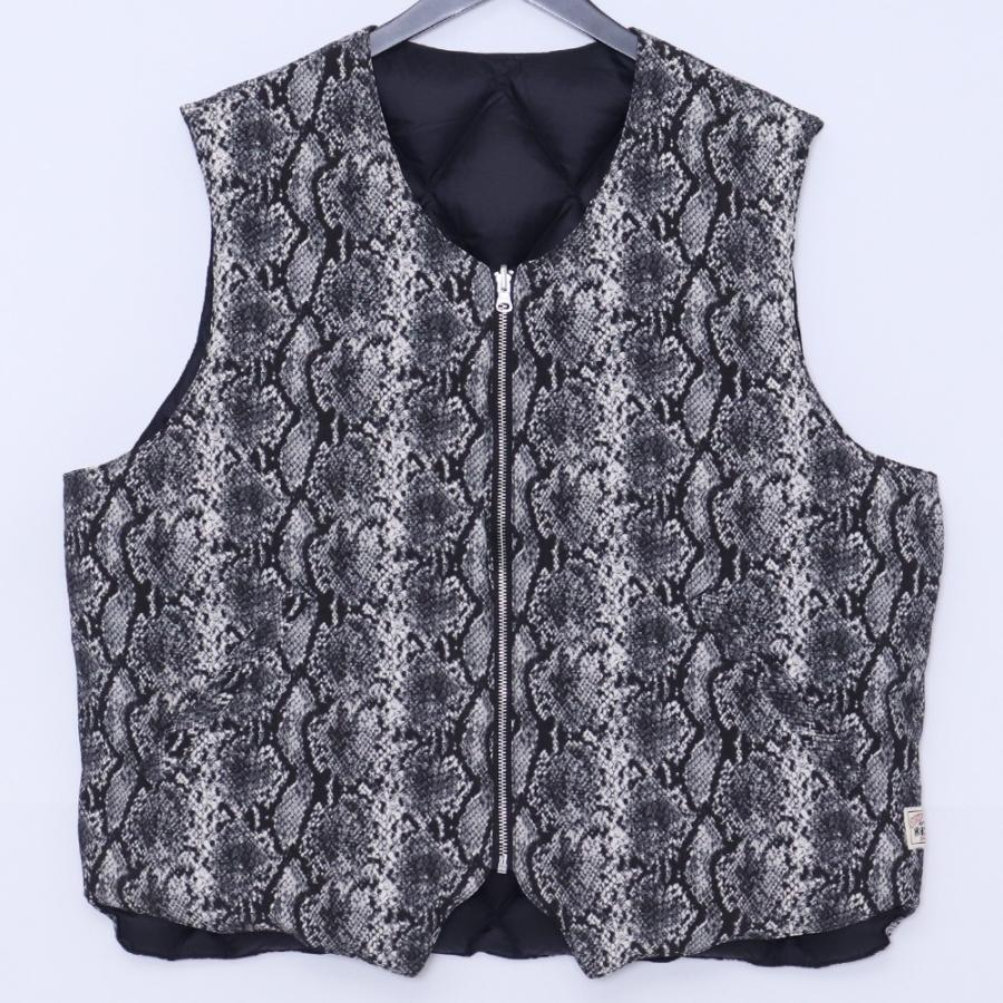 STUSSY パイソンリバーシブルナイロンダウンベスト Lサイズ ネイビー 115669 ステューシー REVERSIBLE VEST PYTHON |  | 04