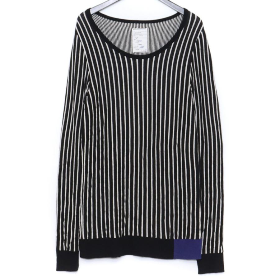 SHAREEF 15AW ストライプロングTシャツ サイズ3 ブラック 15715077 