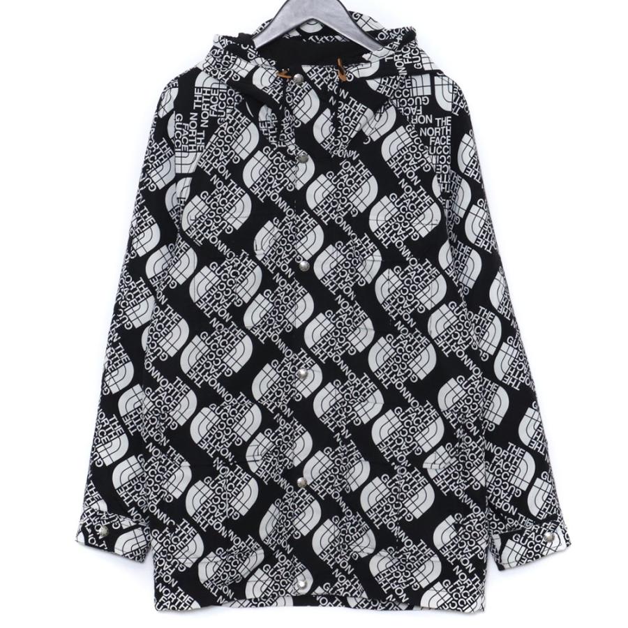 GUCCI × THE NORTH FACE ロゴ総柄マウンテンパーカー S ブラック 