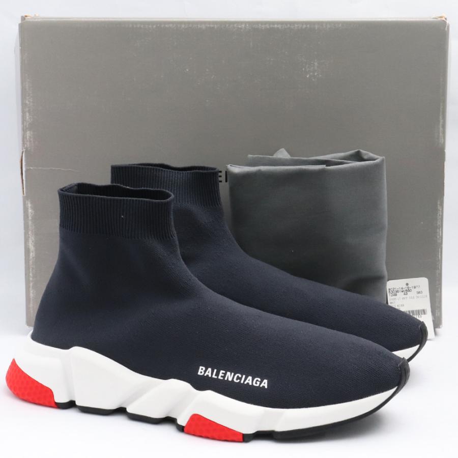 未使用 28cm相当 BALENCIAGA SPEED TRAINER サイズ43 ブラック レッド 