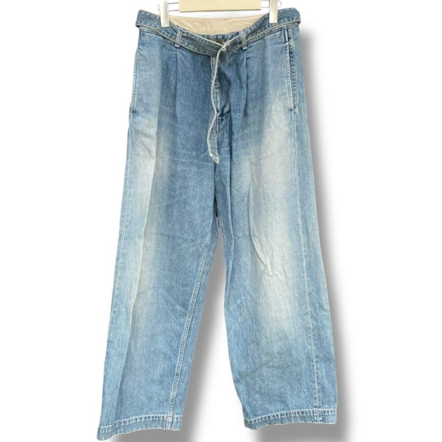 GRAPHPAPER 24AW Salvage Denim Belted Pants サイズ1 インディゴ