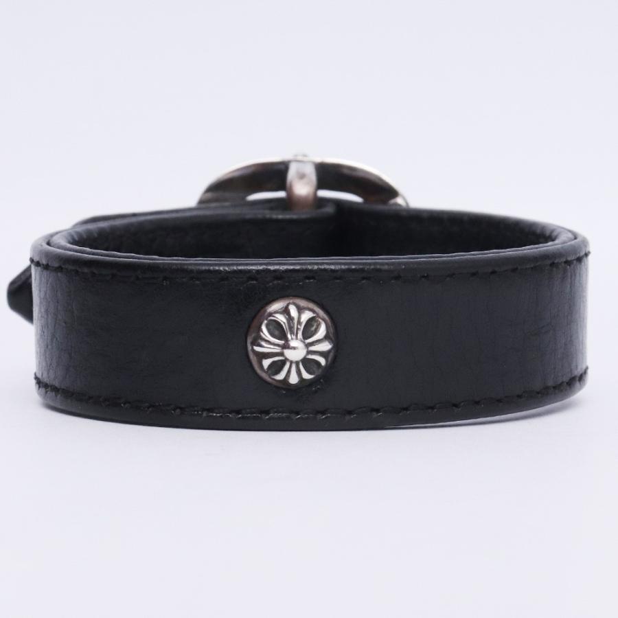 クロムハーツ ガンスリンガークロスボール レザーブレスレット　9 クロムハーツ ガンスリンガークロスボール レザーブレスレット 9