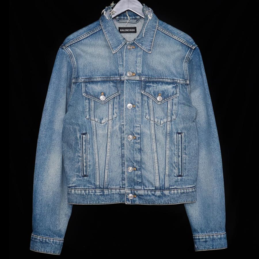 BALENCIAGA バレンシアガ ロゴ デニムジャケット デムナ ライトブルー BALENCIAGA バレンシアガ ロゴ デニムジャケット デムナ ライト