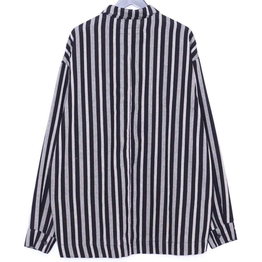 未使用 A.F ARTEFACT LOOSEY OVER SHIRT HERRINGBONE LINEN STRIPE 