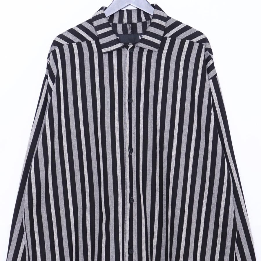 未使用 A.F ARTEFACT LOOSEY OVER SHIRT HERRINGBONE LINEN STRIPE 