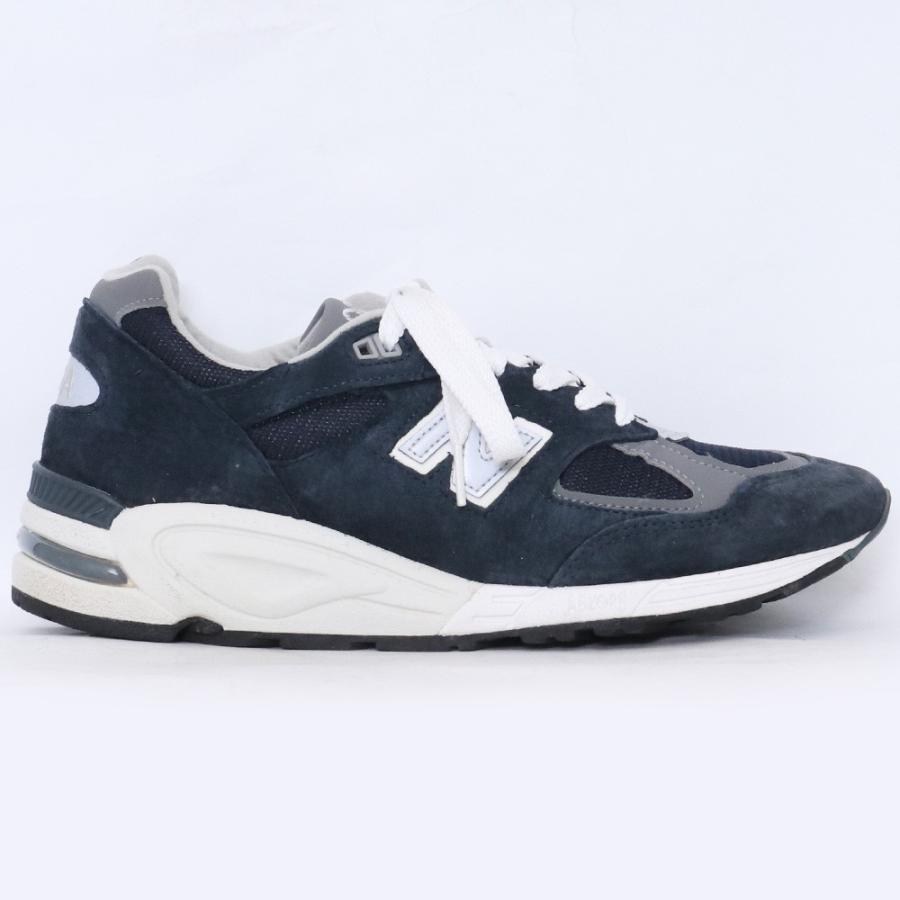 26.5cm NEW BALANCE 990V2 Navy ローカットスニーカー M990NB2