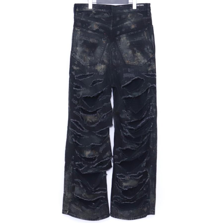 BALENCIAGA SUPER DESTROYED BAGGY Sサイズ ブラック 745248 TBP47