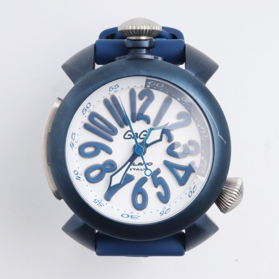 GAGA MILANO DIVING 48mm 自動巻き腕時計 ブルー 5043RUBBER-BLU 