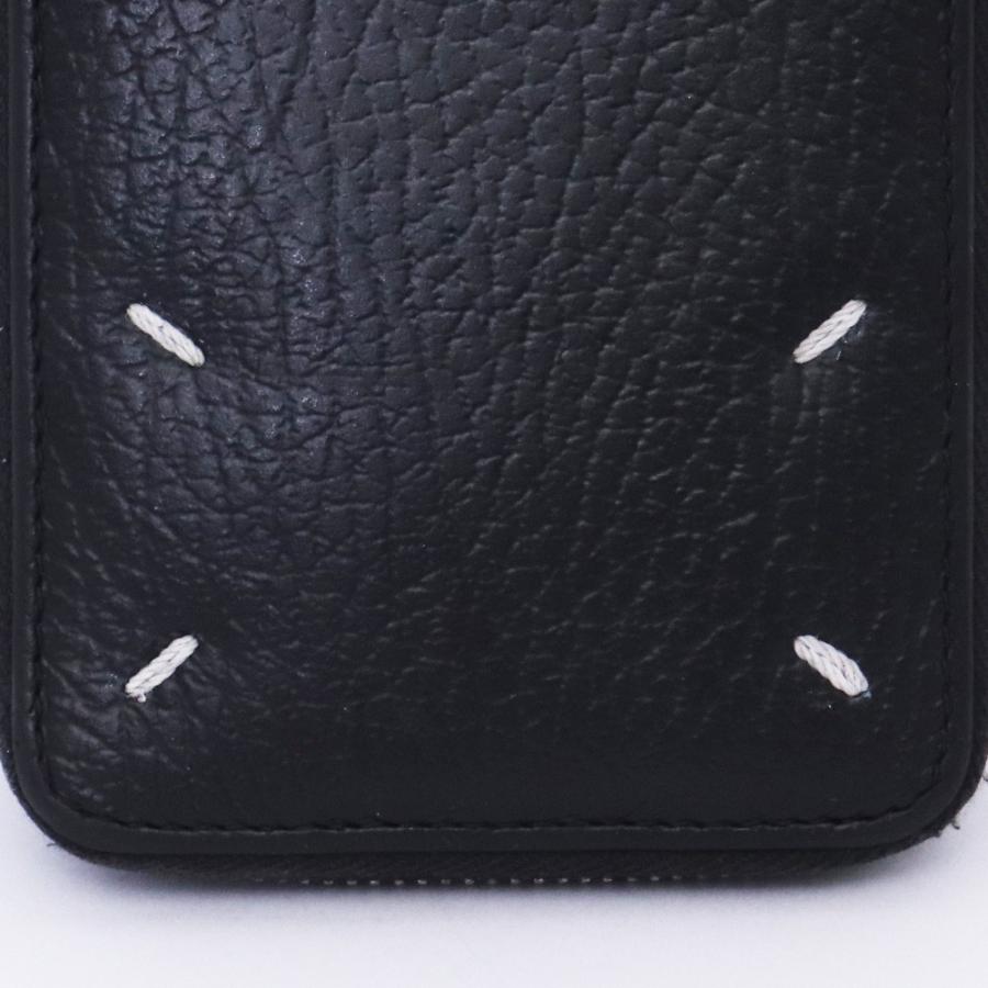 MAISON MARGIELA 4ステッチ ラウンドジップ ウォレット ブラック
