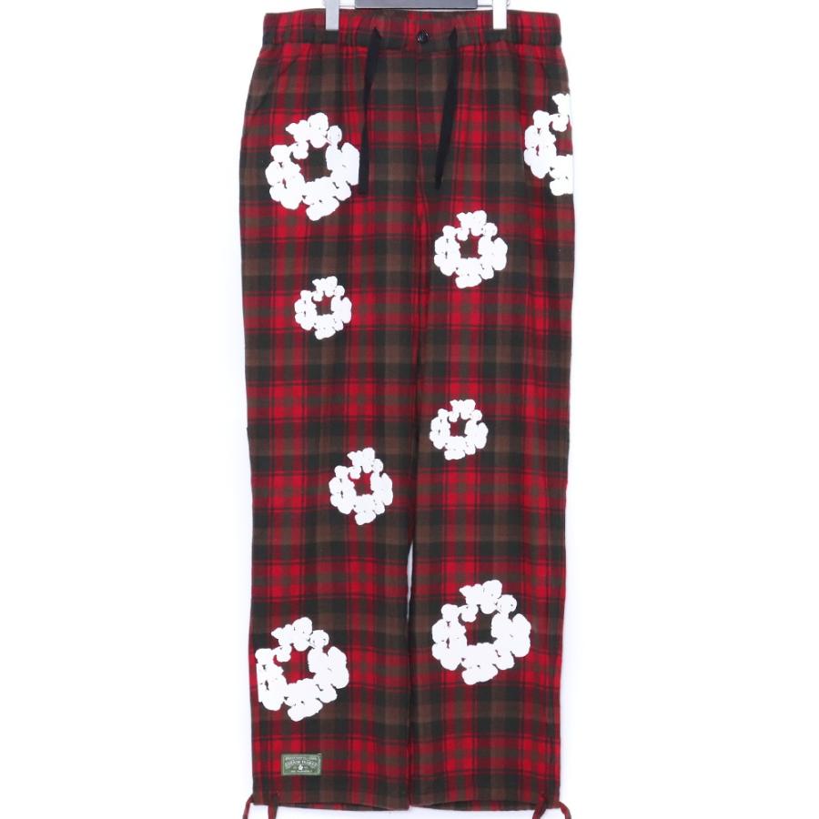 DENIM TEARS コットン リース パジャマ パンツ XLサイズ レッド デニム