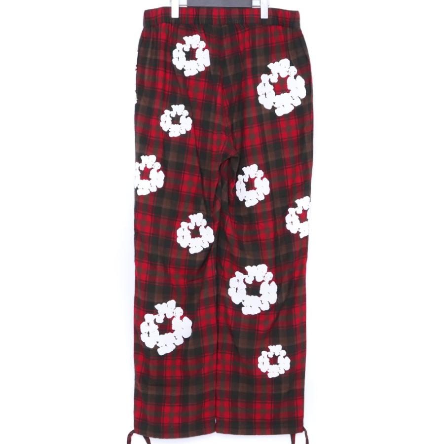 DENIMTEARS カジュアルパンツ　赤チェック正規品　年越しセール中 DENIM TEARS コットン リース パジャマ パンツ XLサイズ レッド デニム