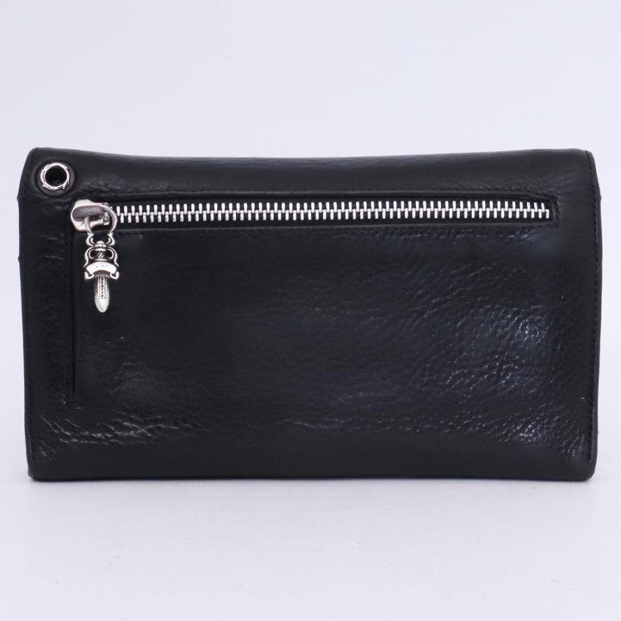 CHROME HEARTS WAVE ブラックレザー長財布 CHROME HEARTS ウェーブウォレット ブラック クロムハーツ レザー 長