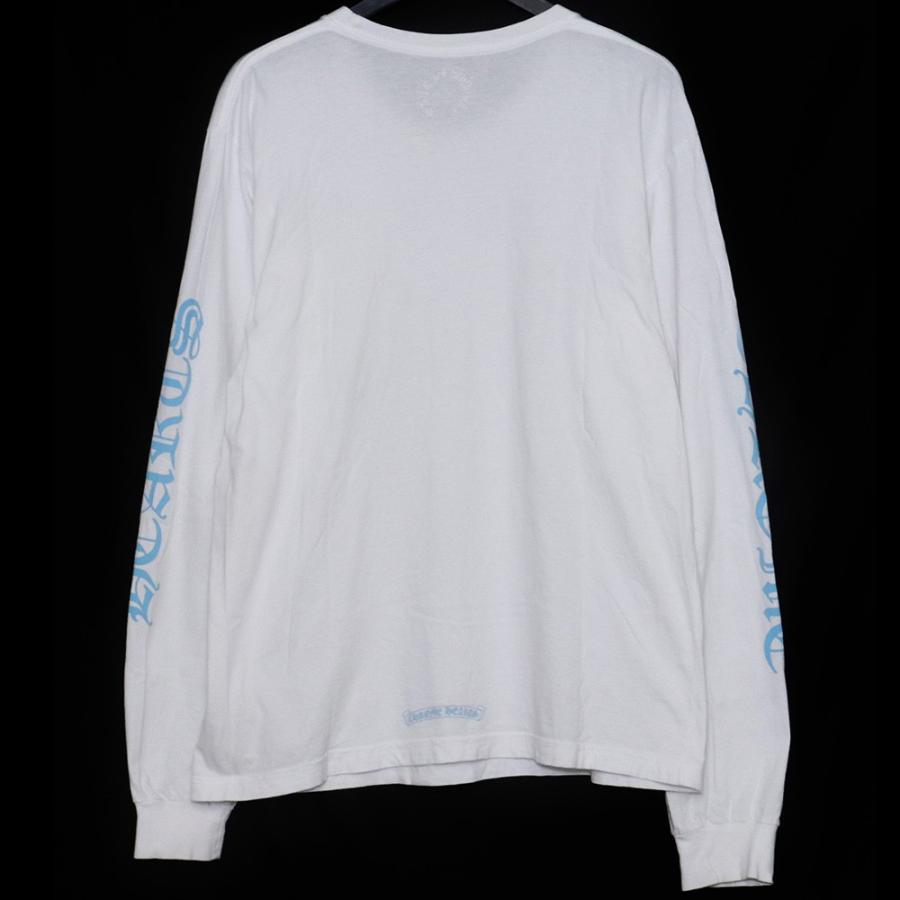 CHROME HEARTS NECK LOGO L/S TEE Lサイズ ホワイト クロムハーツ 