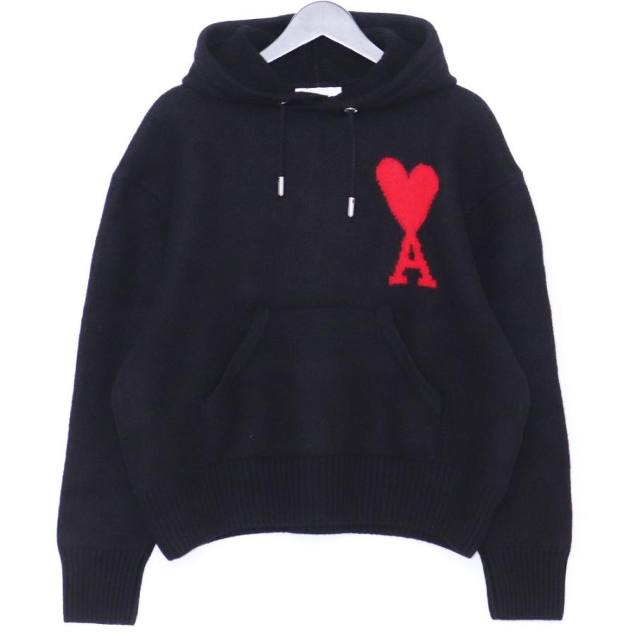 アミパリス amiparisu ニット セーター パーカー AMI PARIS ニットパーカー Sサイズ ブラック UKS802.018 アミパリス