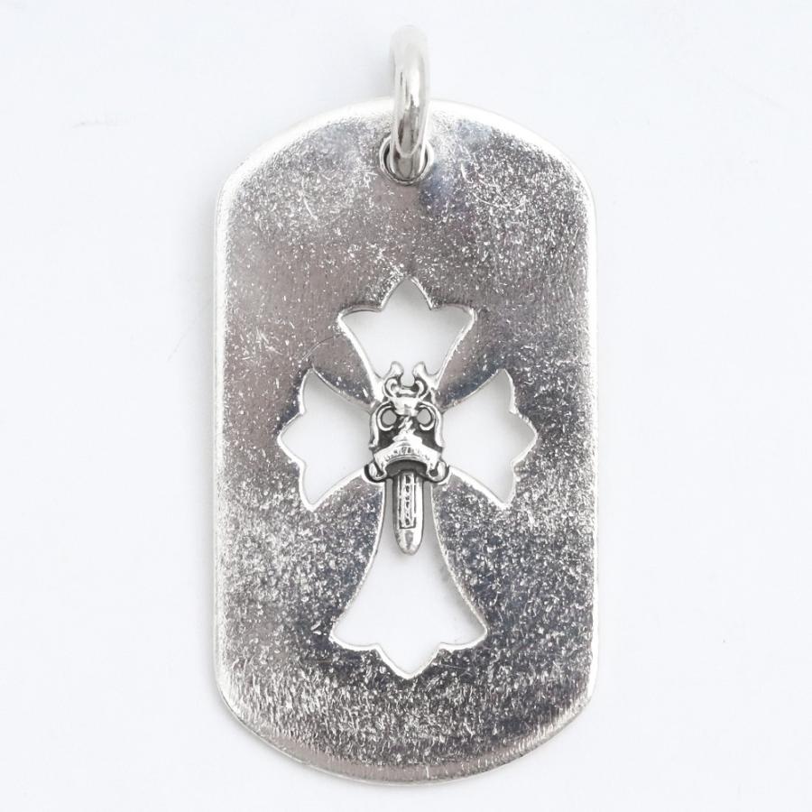 CHROME HEARTS カットアウトクロスダガードッグタグ ラージ シルバー