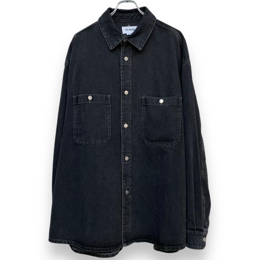 HED MAYNER 24SS FADED BLACK HEAVY DENIM OVER SHIRT フェイ HED MAYNER 24SS FADED BLACK HEAVY DENIM OVER SHIRT フェイ