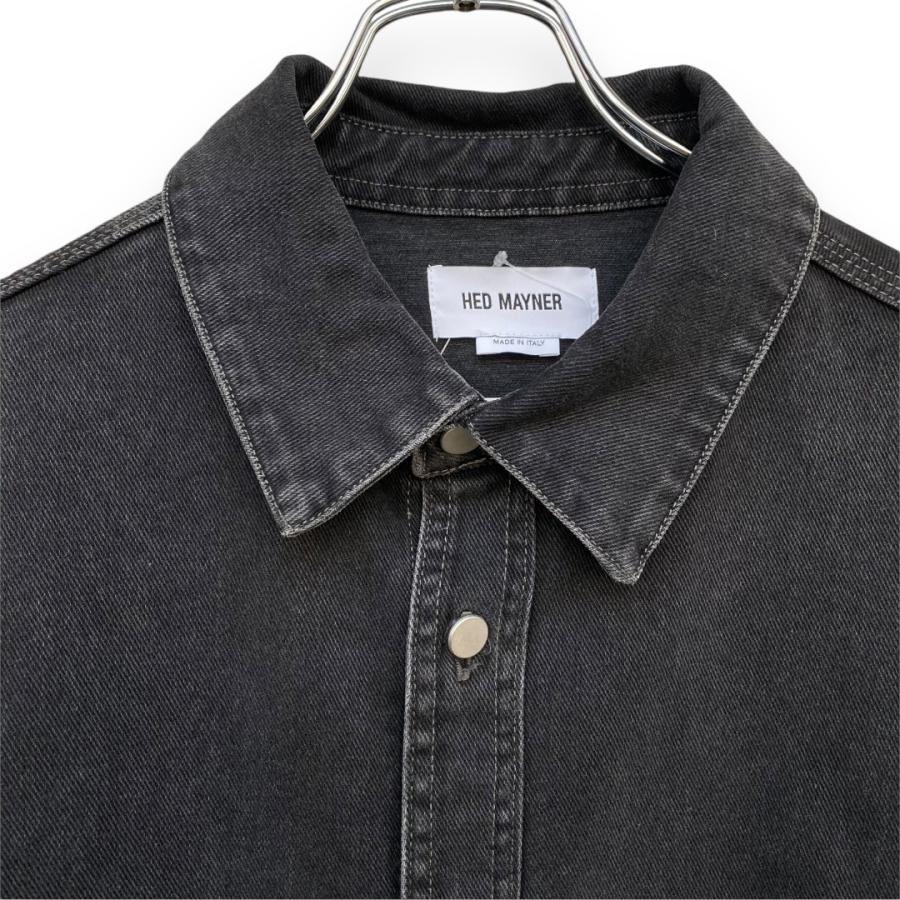HED MAYNER 24SS FADED BLACK HEAVY DENIM OVER SHIRT フェイ HED MAYNER 24SS FADED BLACK HEAVY DENIM OVER SHIRT フェイ