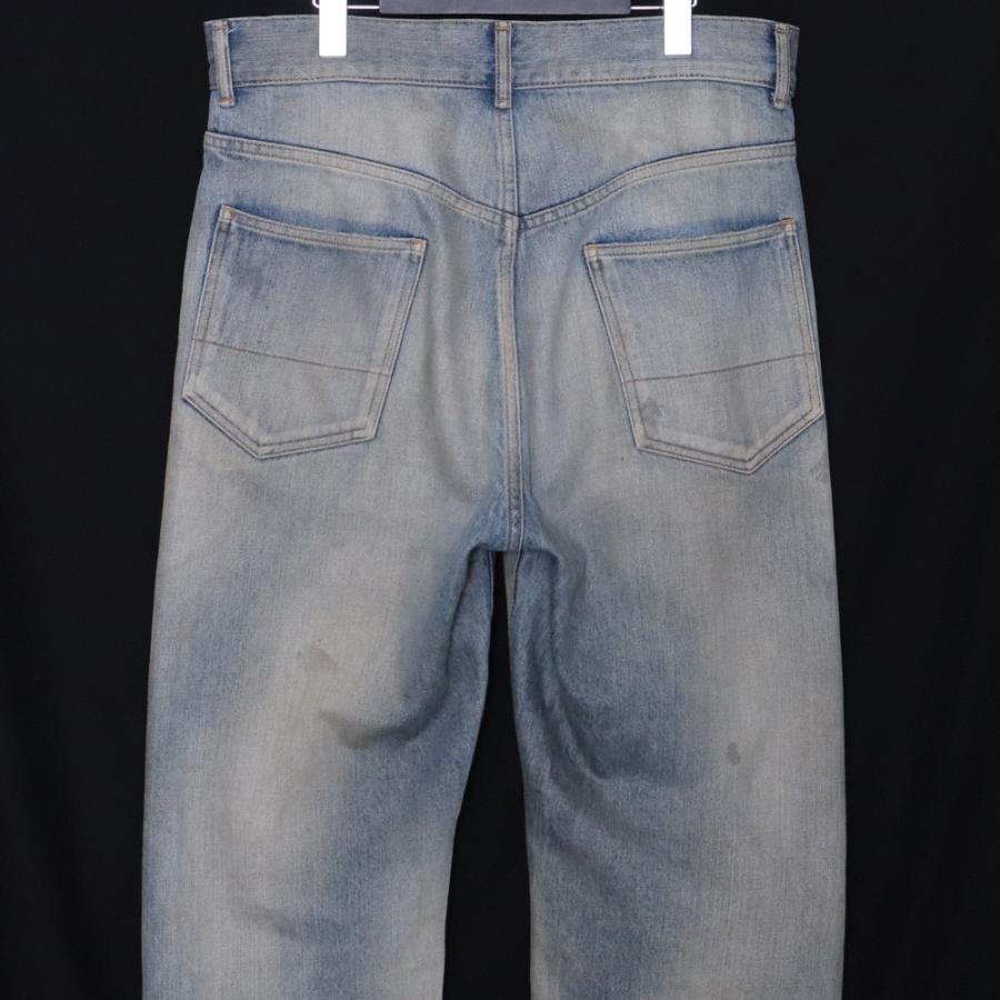【三角】ANCELLM ヴィンテージ加工5Pデニム　サイズ2(M) ANCELLM AGING CRASH SELVEDGE DENIM STRAIGHT 5P PANTS サイズ2