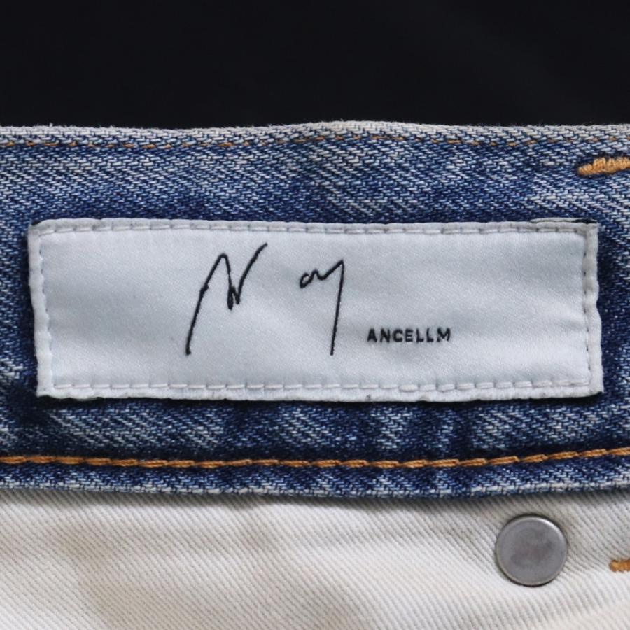 ANCELLM AGING CRASH SELVEDGE DENIM STRAIGHT 5P PANTS サイズ2