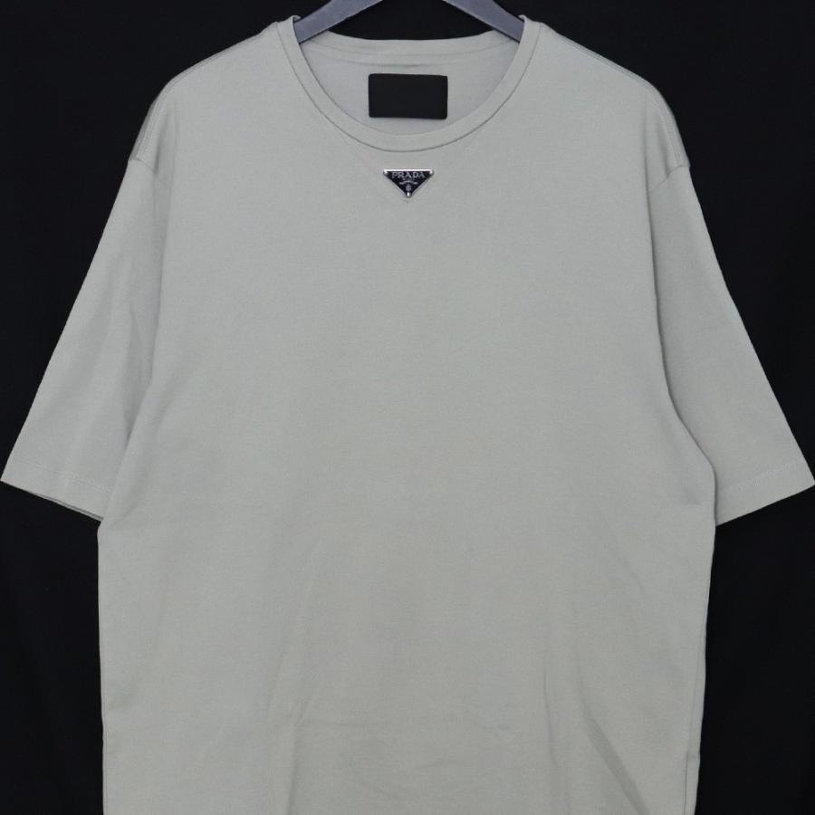PRADA トライアングルロゴ コットン クールネック Tシャツ XLサイズ