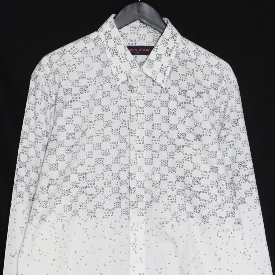 LOUIS VUITTON ダミエスプレッドロングスリーブシャツ Lサイズ 