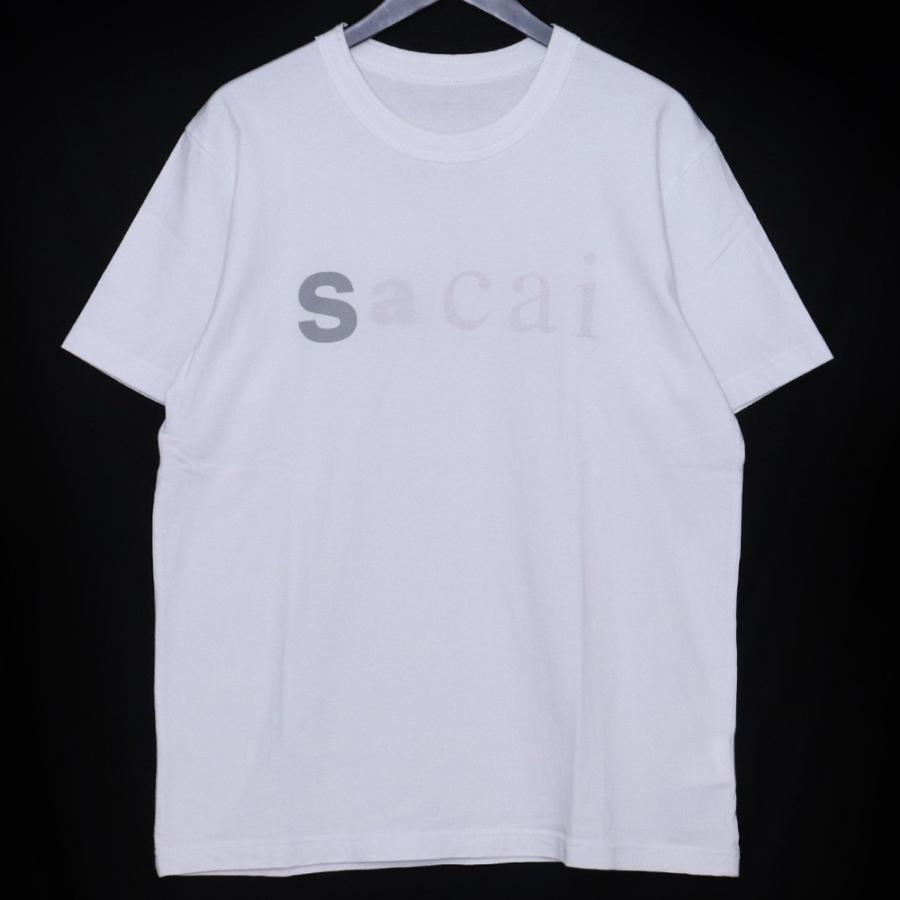 SACAI フェーディングロゴプリントTシャツ サイズ2 ホワイト 22-0459S