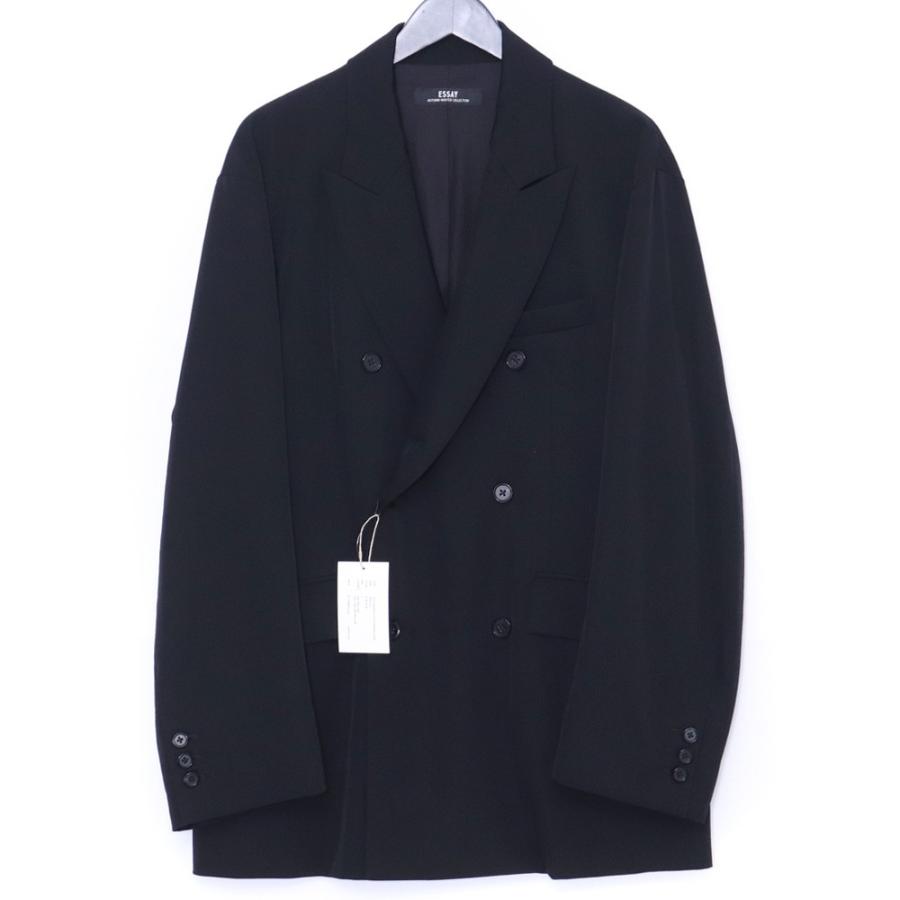 未使用 ESSAY Wool Double Breasted Jacket サイズ2 ブラック ES21J-01