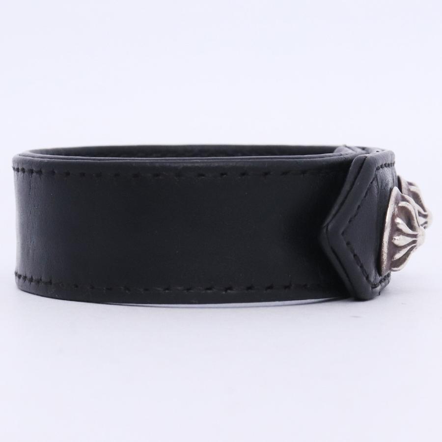 CHROME HEARTS 2スナップ 3ボタン レザーブレスレット クロスボール