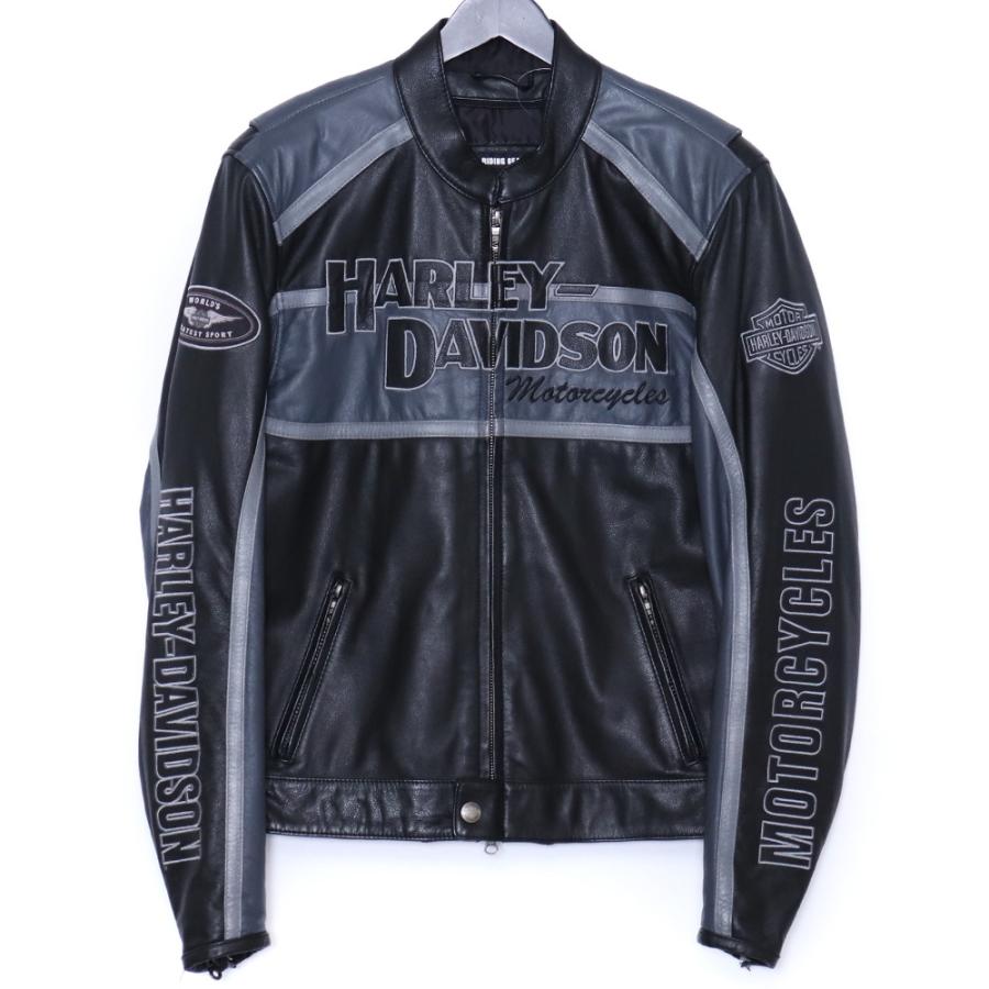 HARLEY DAVIDSON カウハイドレザーライダースジャケット Sサイズ 