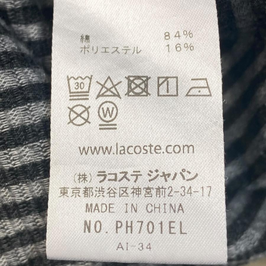 LACOSTE ギンガムチェックボタンダウン長袖シャツ US Sサイズ